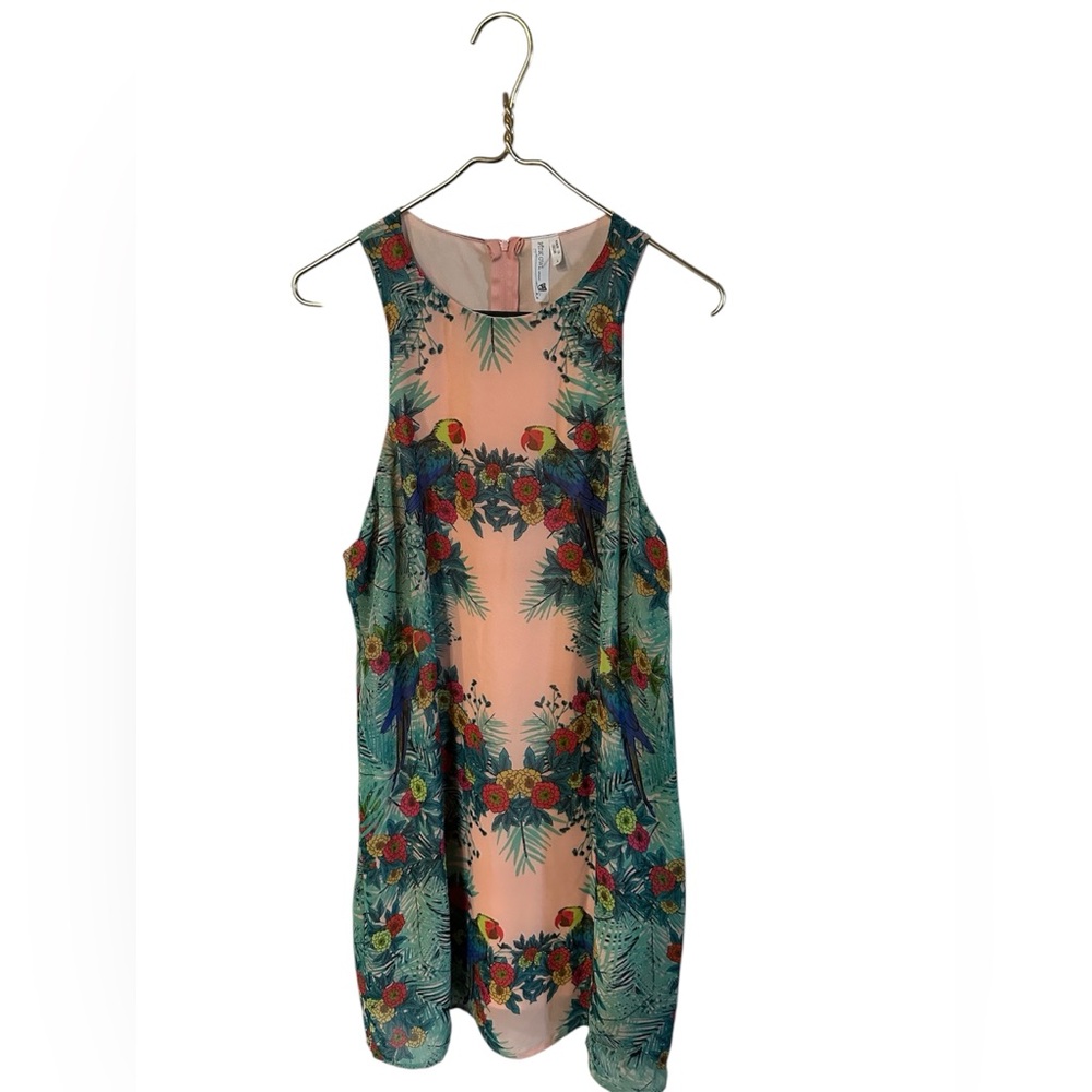 Pink owl Floral Tropical Sleeveless Dress